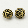 Tibetan Style Filigree Beads TIBEB-LF1693YKG-AB-FF-2