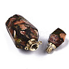 Assembled Synthetic Pyrite and Imperial Jasper Openable Perfume Bottle Pendants G-R481-15E-4