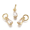 Brass Micro Pave Cubic Zirconia Charms ZIRC-F111-04G-09-1