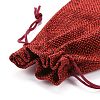 Polyester Imitation Burlap Packing Pouches Drawstring Bags ABAG-R005-9x12-M-5