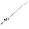 Snake Alloy Rhinestone Hair Sticks PW-WG25989-01-1