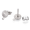 Non-Tarnish 304 Stainless Steel Stud Earring Findings STAS-E192-01P-01-2