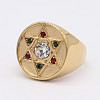 304 Stainless Steel with Cubic Zirconia Finger Rings FS-WGB2220-09-2
