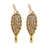 Brass Clear Cubic Zirconia Stud Earrings Finding for Women EJEW-B107-12G-1