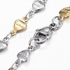 304 Stainless Steel Heart Link Chain Jewelry Sets SJEW-H103-02GP-4