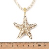 Ocean Spray Painted Opaque Acrylic Starfish Pendant Twisted Nylon Cord Necklaces for Women NJEW-JN06454-4