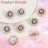 16Pcs 1-Hole Alloy Rhinestone Shank Buttons BUTT-GF0003-60-6