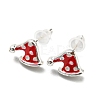 Christmas Theme Brass Stud Earrings LS-EJEW-D062-01D-S-1