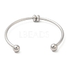 Screw End Ball 304 Stainless Steel Open Cuff Bangles BJEW-G677-01P-2