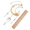 Moon Natural Topaz Jade & 304 Stainless Steel & Brass Suncatchers HJEW-TA00488-03-3