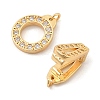 Brass Micro Pave Rhinestone Fold Over Clasps KK-S407-15G-2