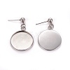Tarnish Resistant 304 Stainless Steel Stud Earring Settings STAS-L226-019C-P-2