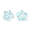 Transparent Spray Painted Frosted Glass Beads GLAA-NH0003-01G-2