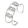 Non-Tarnish 304 Stainless Steel Wide Textured Open Cuff Bangles BJEW-Q348-05P-07-1
