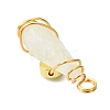 2Pcs Electroplated Natural Quartz Crystal Dyed Copper Wire Wrapped Pendants PALLOY-JF03163-01-5