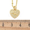 Brass Micro Pave Clear Cubic Zirconia Heart with Key Pendant Necklaces for Women NJEW-M088-02G-01-3