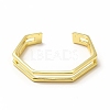 Rack Plating Brass polygon Open Cuff Bangle for Women BJEW-H563-01G-2