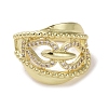 Brass Micro Pave Cubic Zirconia Open Cuff Ring RJEW-K256-51G-2