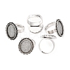 Vintage Adjustable Iron Finger Ring Components Alloy Cabochon Bezel Settings PALLOY-Q300-25AS-NR-5