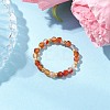 Natural Carnelian Beaded Stretch Rings for Women RJEW-JR00868-07-1