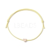 Light Gold Brass Braided Bead Bracelet BJEW-JB09737-01-3