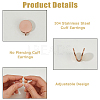 12Pcs 304 Stainless Steel Cuff Earrings EJEW-HS0001-27-4