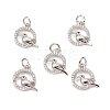 Brass Micro Pave Cubic Zirconia Bird Charms KK-E068-VB315-4