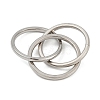 201 Stainless Steel Trinity Interlocking Ring Finger Rings FS-WG6776A-04-3