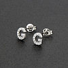Brass Micro Pave Clear Cubic Zirconia Stud Earrings FS-WGC2F12-07-1