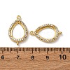 Teardrop Brass Micro Pave Clear Cubic Zirconia Connector Cabochon Settings KK-NH0007-01G-3