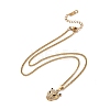 Crystal Rhinestone Leopard Pendant Necklace with Enamel NJEW-C036-01G-2