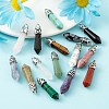 15Pcs 15 Style Natural & Synthetic Gemstone Pointed Pendants G-LS0001-75-6