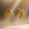 Alloy Horse Tassel Earrings for Women WG227FF-01-1