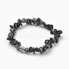 Natural Snowflake Obsidian Beads Stretch Bracelets BJEW-JB03860-04-1
