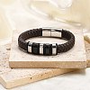 Braided Leather Cord Bracelets for Men BJEW-Z081-11P-02-1