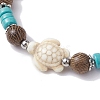 Beach Tortoise Synthetic Turquoise Bracelets BJEW-JB10303-01-3