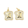 Brass Micro Pave Cubic Zirconia Pendants KK-C156-10G-1