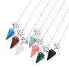 Natural & Synthetic Mixed Gemstone Hexagonal Pointed Dowsing Pendulums G-A024-C-2