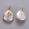 Natural Cultured Freshwater Pearl Pendants KK-L187-04B-2