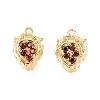Brass Micro Pave Clear Cubic Zirconia Charms KK-T073-28G-1