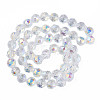 Electroplate Transparent Glass Beads Strands X-EGLA-N002-34A-C03-2