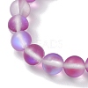 8mm Round Dyed Synthetic Moonstone Beaded Stretch Bracelets BJEW-JB10308-03-4