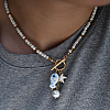 Bohemian Porcelain Fish & Imitation Pearl Round & Starfish Pendant Necklaces FS-WG8409B-03-1
