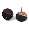 Resin & Walnut Wood Stud Earring Findings MAK-N032-003A-B01-3