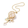 Natural Quartz Crystal with Rack Plating Brass Pendants Decorations AJEW-B023-01G-03-3