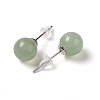 Natural Green Aventurine Stud Earrings G-B075-02P-02-2