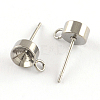 201 Stainless Steel Stud Earring Settings X-STAS-S041-08-1