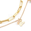 Brass Pendant Necklaces & Paperclip Chain Necklaces Sets NJEW-JN03027-2