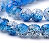 Drawbench Synthetic Crackle Quartz Beads Strands GLAA-S140-8mm-12-3