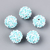 Handmade Polymer Clay Rhinestone and Resin Beads CLAY-T022-01C-1